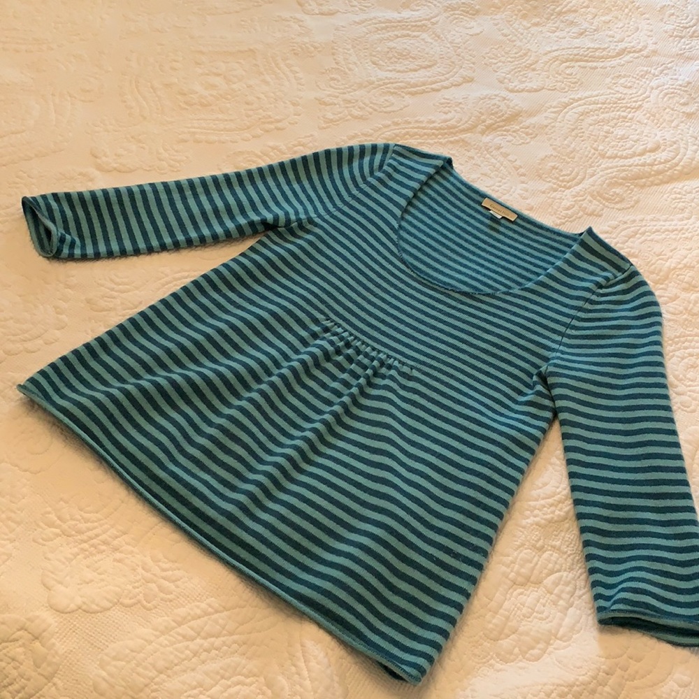 Garnet Hill cashmere striped sweater